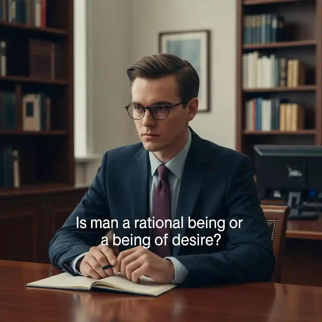 교재와 강의 2장을 공부하고 교재 52페이지의 2번문제 (인간은 이성적인 존재인가,
욕망하는 존재인가?)에 딸린 8개 문항을 모두 풉니다. 최소분량 제한은 없으며 최대
A4지 3쪽까지 작성할 수 있습니다에 대한 상징적인 이미지