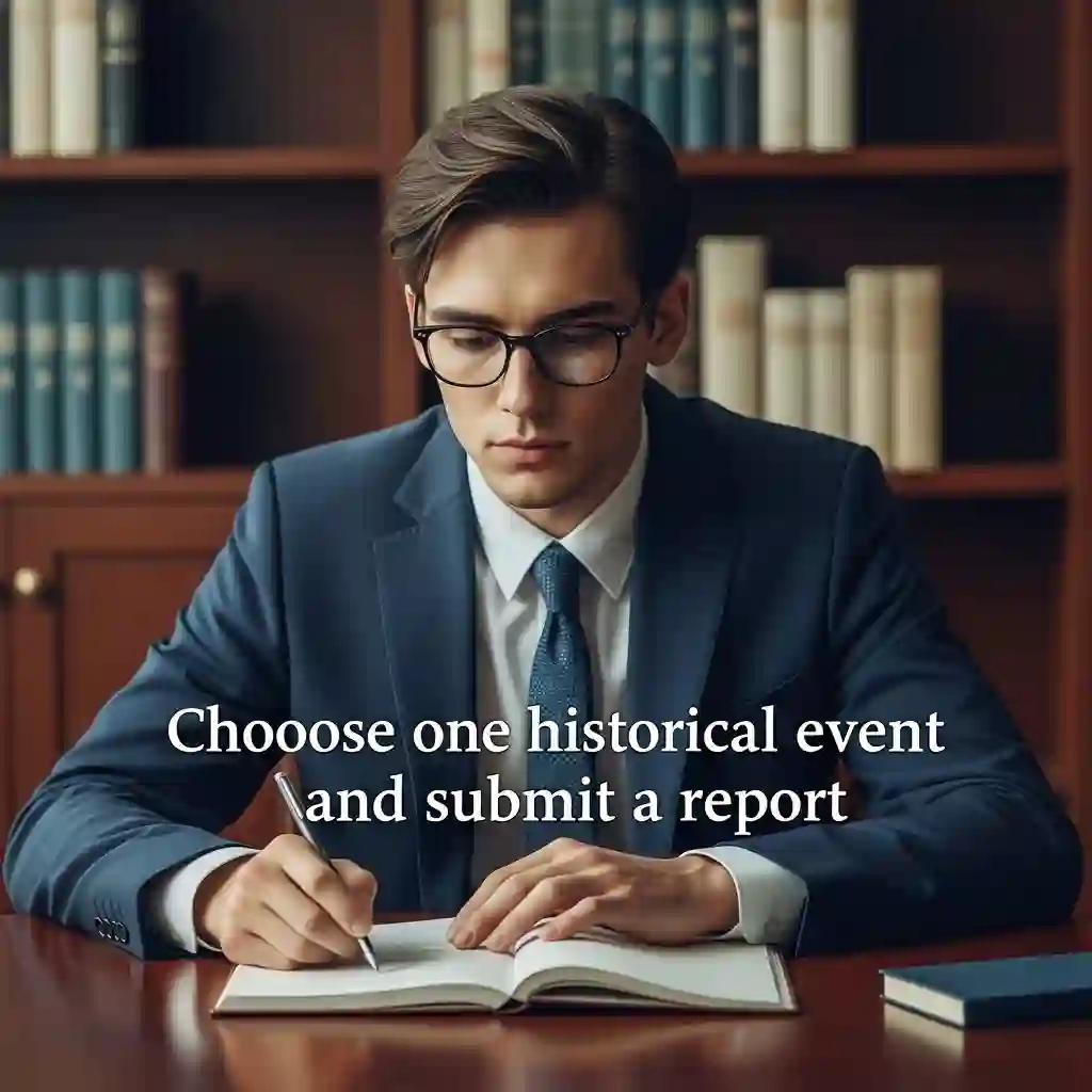 역사 사건 가운데 하나를 택해 보고서를 제출하시오.에 대한 상징적인 이미지
