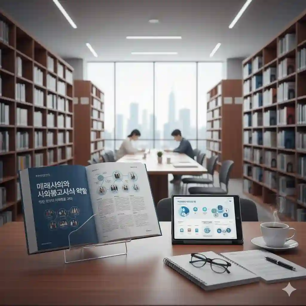 미래사회에서 사회복지사의 필요성에 대하여 논하시오.에 대한 상징적인 이미지